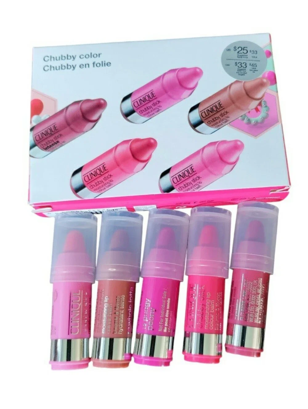 Clinique Chubby Color Stick Set Of 5 Intense Lip Multi